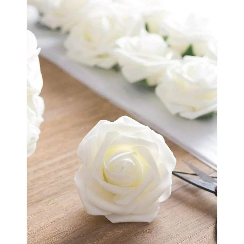 4 pack Eucalyptus Garland & 25 count Ivory Roses Set Wedding Decor